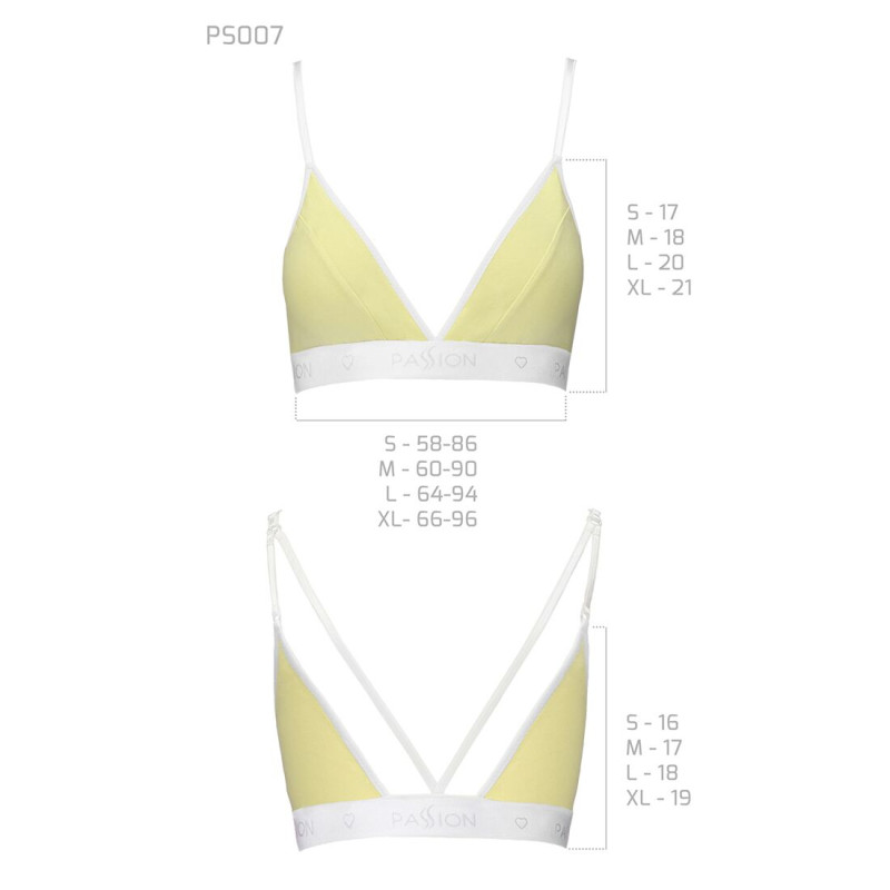 Спортивный топ с двойными бретелями Passion PS007 TOP S, yellow Спортивный топ с двойными бретелями Passion PS007 TOP S, yellow