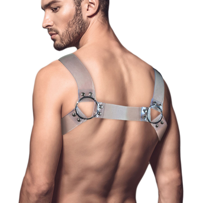 Мужская портупея на грудь Feral Feelings - Bulldog Harness Trasparent Мужская портупея на грудь Feral Feelings - Bulldog Harness Trasparent
