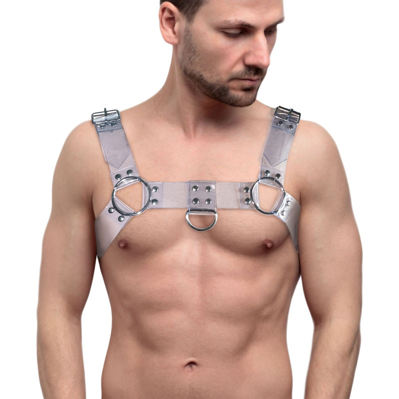 Мужская портупея на грудь Feral Feelings - Bulldog Harness Trasparent Мужская портупея на грудь Feral Feelings - Bulldog Harness Trasparent