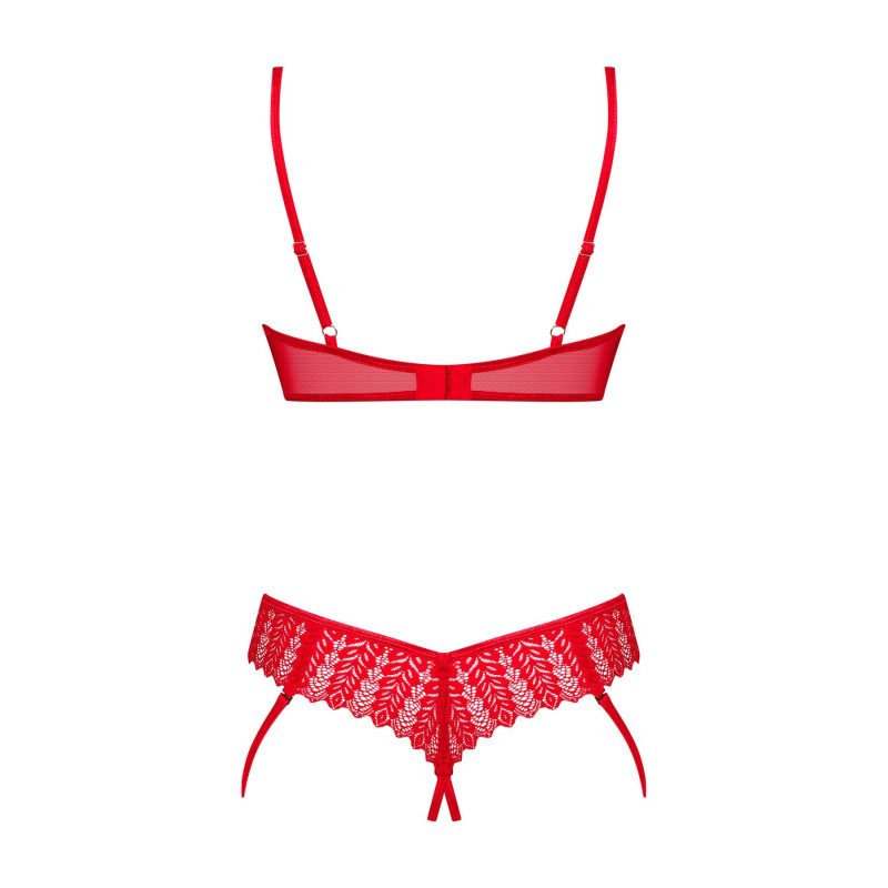 Комплект Obsessive Ingridia 2-pcs crotchless set M/L, красный, с доступом, открытая грудь Комплект Obsessive Ingridia 2-pcs crotchless set M/L, красный, с доступом, открытая грудь
