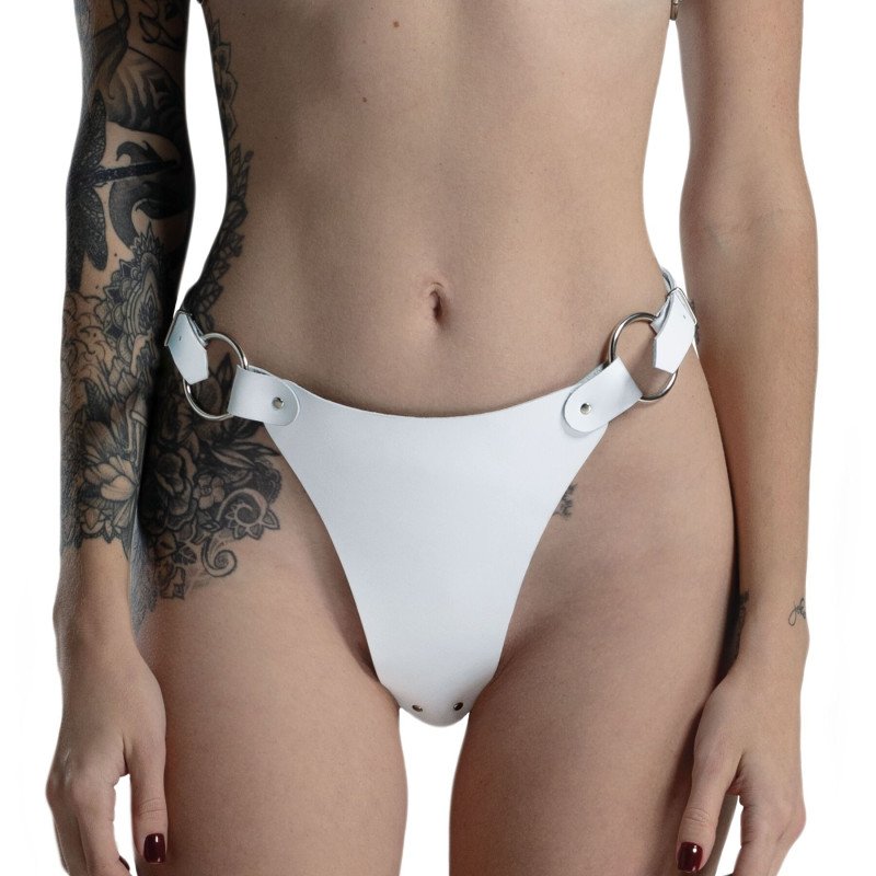 Трусики из натуральной кожи Feral Feelings - String Bikini White Трусики из натуральной кожи Feral Feelings - String Bikini White