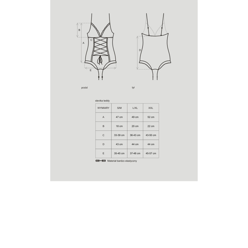 Боді Obsessive Slevika Чорний L/XL Боді Obsessive Slevika Чорний L/XL