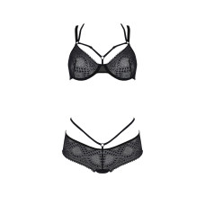 Комплект Passion DROSERA BIKINI black, S/M, бюстгальтер і трусики-кюлоти