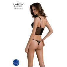 Комплект Passion KERRIA SET black, S/M, сітка+мереживо, бюстьє та стрінги