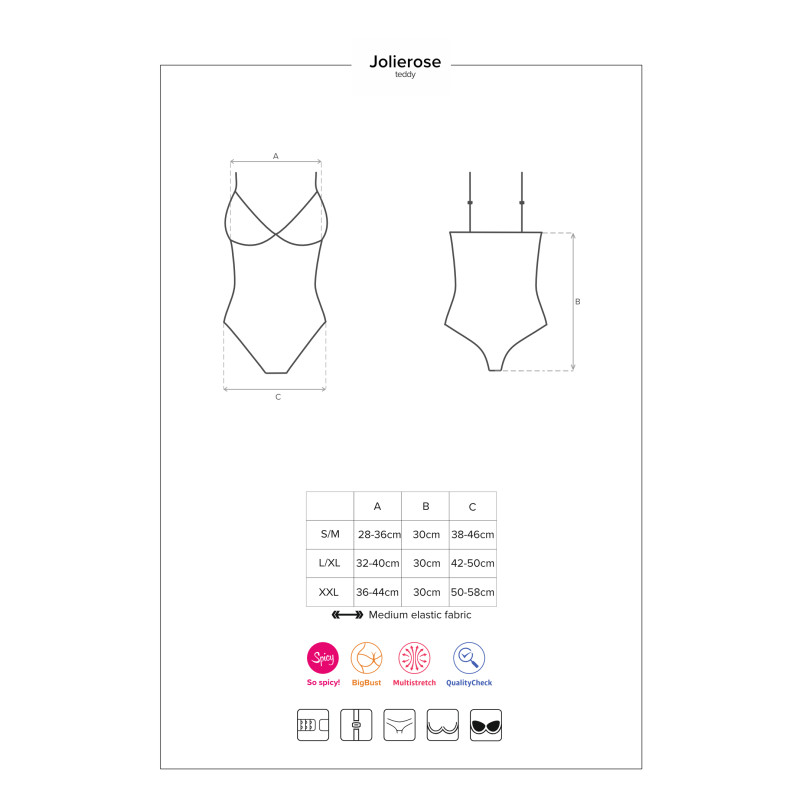 Боді Obsessive Jolierose Червоний L/XL Боді Obsessive Jolierose Червоний L/XL