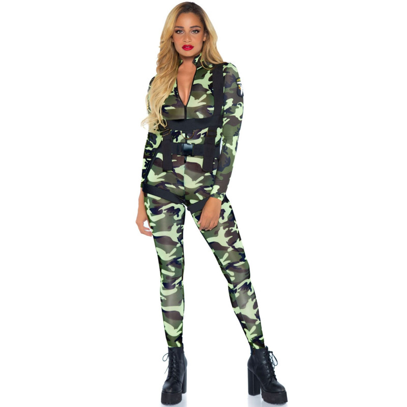 Эротический костюм десантницы Leg Avenue Pretty Paratrooper L, комбинезон, портупея Эротический костюм десантницы Leg Avenue Pretty Paratrooper L, комбинезон, портупея