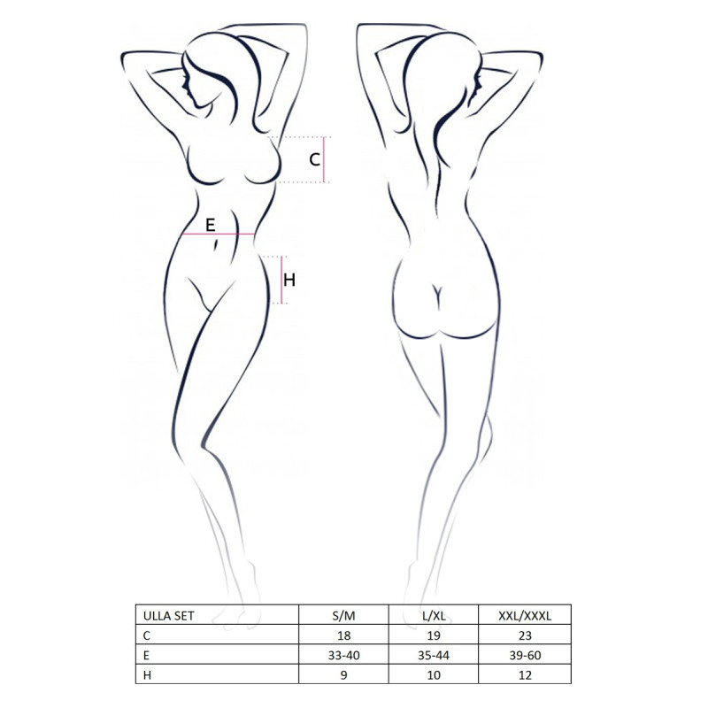 Сексуальний набір Passion Erotic Line ULLA SET S/M Чорний Сексуальний набір Passion Erotic Line ULLA SET S/M Чорний