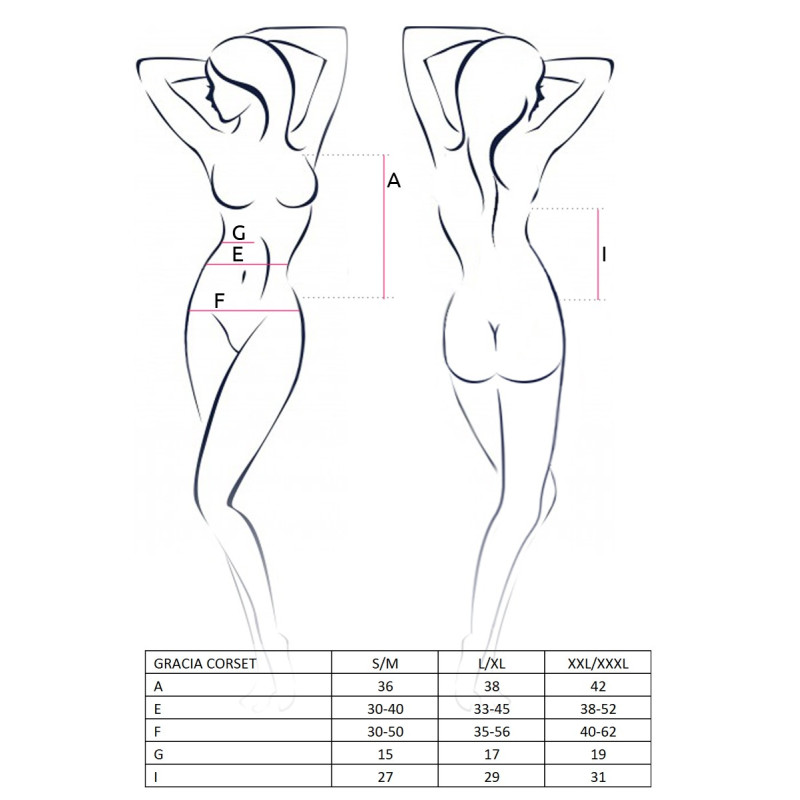 Корсет Passion GRACIA CORSET S/M Чорний