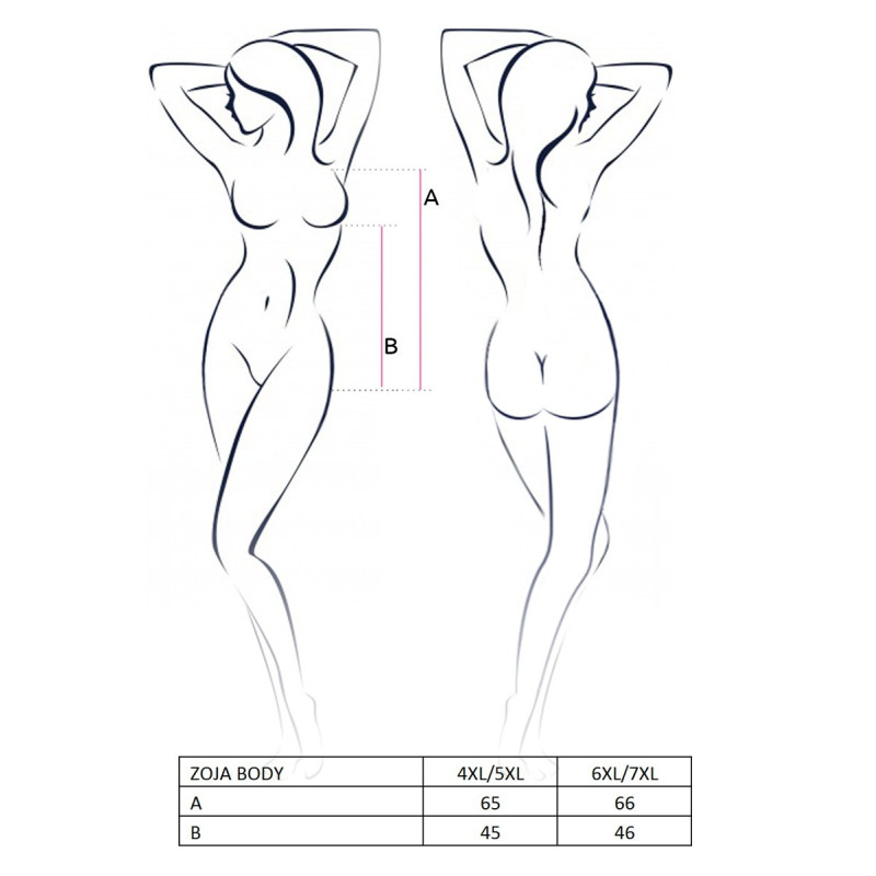 Вечернее Боди Passion со шнуровкой ZOJA BODY 6XL/7XL Черное