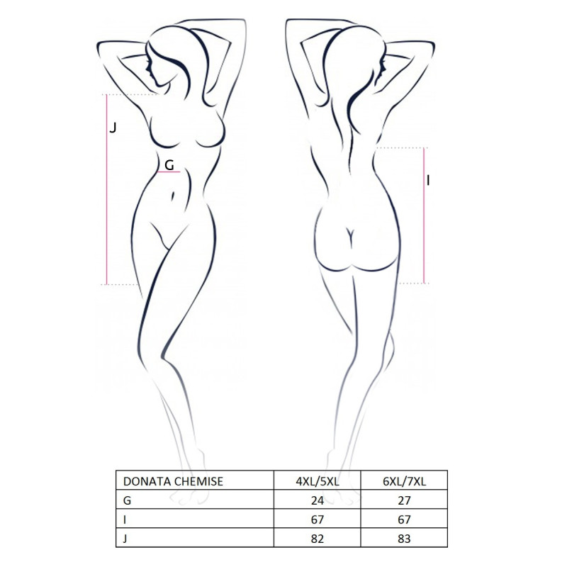 Мини-платье со шнуровкой Passion Size Plus DONATA CHEMISE 4XL/5XL Черное Мини-платье со шнуровкой Passion Size Plus DONATA CHEMISE 4XL/5XL Черное