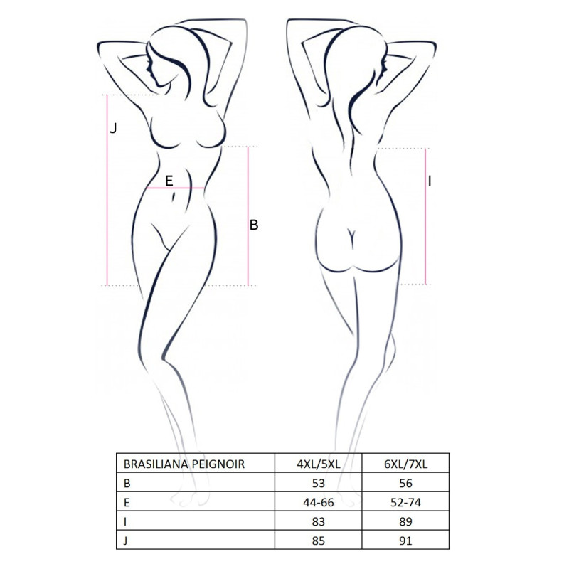 Сексуальный Пеньюар Passion BRASILIANA PEIGNOIR 6XL/7XL Черный Сексуальный Пеньюар Passion BRASILIANA PEIGNOIR 6XL/7XL Черный