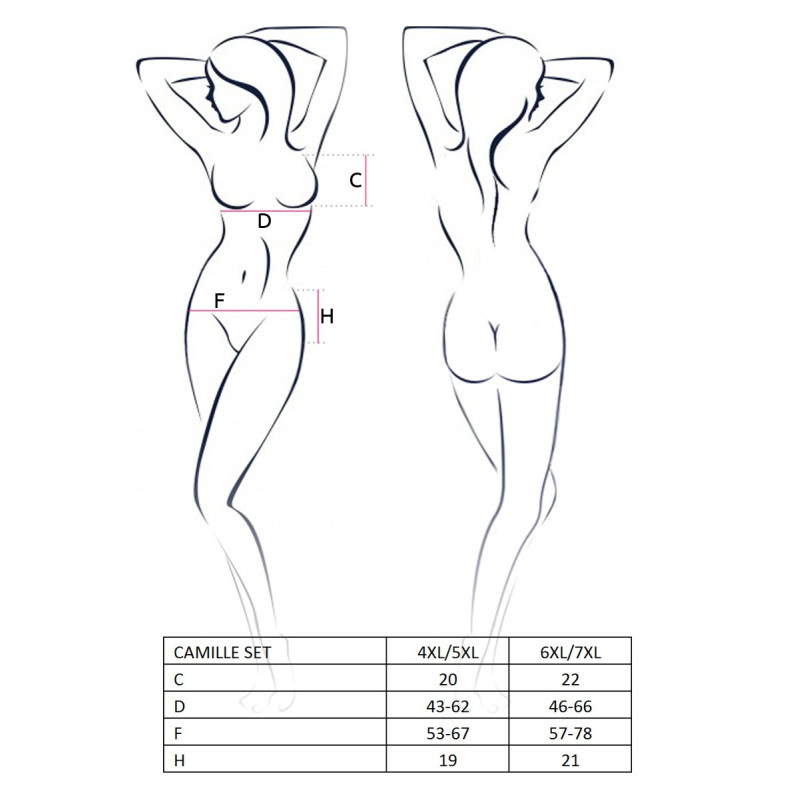 Женский сексуальный комплект Passion CAMILLE SET 6XL/7XL Черный