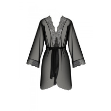 Пеньюар Passion AMBERLY PEIGNOIR black, L/XL, пояс в комплекте