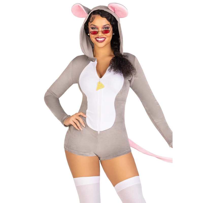 Комбинезон-костюм мышки Leg Avenue Comfy Mouse L, с капюшоном Комбинезон-костюм мышки Leg Avenue Comfy Mouse L, с капюшоном