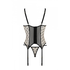 Корсет Passion MARINA CORSET, S/M, beige, с открытыми чашками