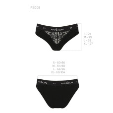 Трусики з широкою резинкою і мереживом Passion PS001 PANTIES L, black