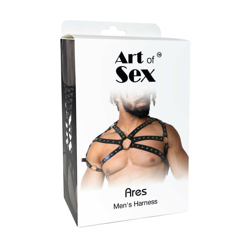Мужская портупея Art of Sex - Ares , натуральная кожа, цвет Черный, размер L-2XL Мужская портупея Art of Sex - Ares , натуральная кожа, цвет Черный, размер L-2XL
