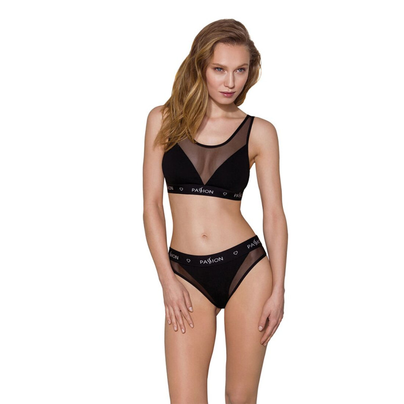 Топ с прозрачной вставкой Passion PS002 TOP S, black Топ с прозрачной вставкой Passion PS002 TOP S, black