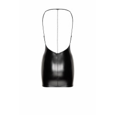 Платье Noir Handmade F307 Mirage, XL, black, мини, под латекс, открытая спина, декор из стразов