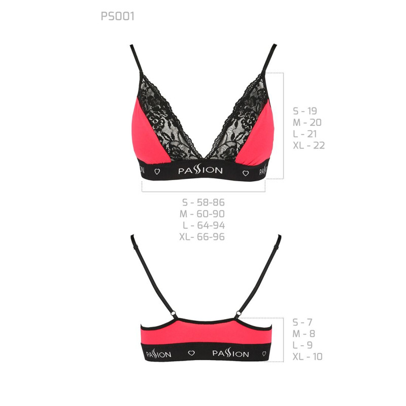 Еластичний топ з мереживом Passion PS001 TOP L, red-black Еластичний топ з мереживом Passion PS001 TOP L, red-black