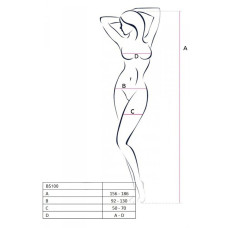 Бодистокинг с плетением на животике Passion BS100 One Size, white, декоративный шов, с доступом