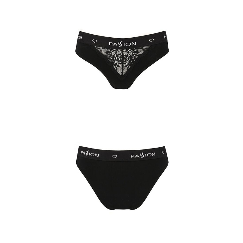 Трусики с широкой резинкой и кружевом Passion PS001 PANTIES L, black Трусики с широкой резинкой и кружевом Passion PS001 PANTIES L, black
