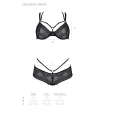 Комплект Passion DROSERA BIKINI black, XXL/XXXL, бюстгальтер і трусики-кюлоти
