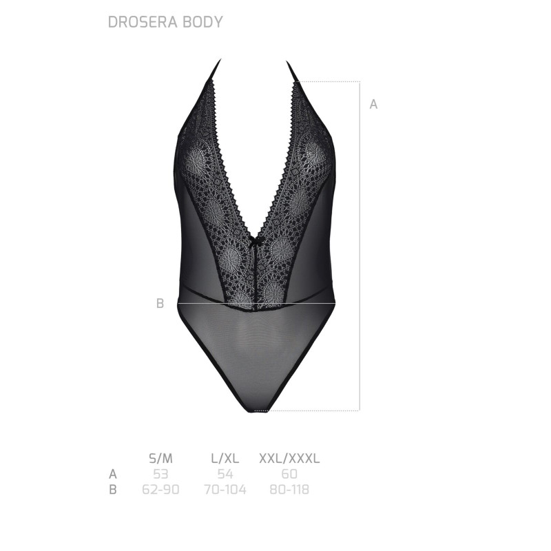 Боді Passion DROSERA BODY black, L/XL, високі вирізи, верх на зав’язках Боді Passion DROSERA BODY black, L/XL, високі вирізи, верх на зав’язках