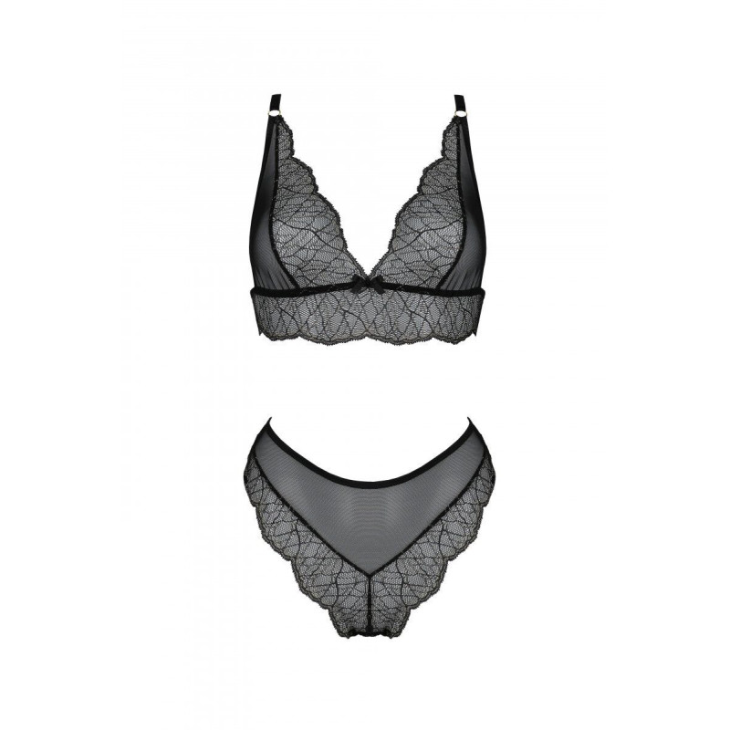 Комплект Passion AMBERLY SET black, L/XL, бралет і трусики бразиліана Комплект Passion AMBERLY SET black, L/XL, бралет і трусики бразиліана
