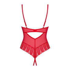 Боди с доступом Obsessive Ingridia crotchless teddy XL/2XL, красное, открытая грудь