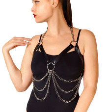 Женская портупея Art of Sex - Louise черная XS-2XL, экокожа