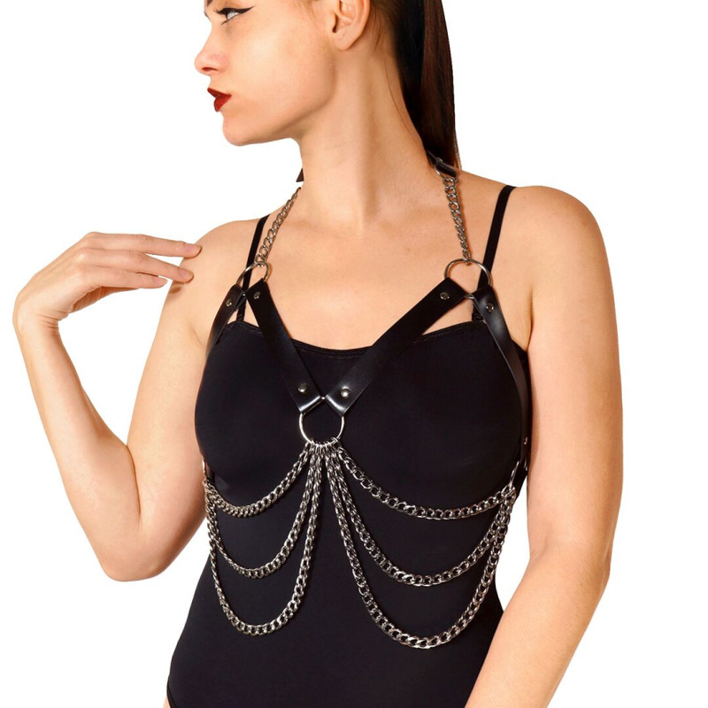 Жіноча портупея Art of Sex - Louise чорна XS-2XL, екошкіра Жіноча портупея Art of Sex - Louise чорна XS-2XL, екошкіра