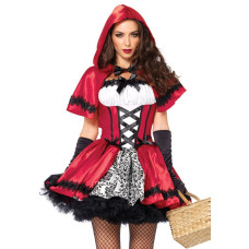 Эротический костюм Красной шапочки Leg Avenue Gothic Red Riding Hood L, платье, накидка