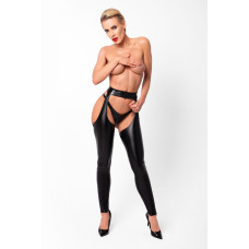 Леггинсы Noir Handmade F323 Rebel, XL, black, под латекс, с открытыми бедрами и ягодицами