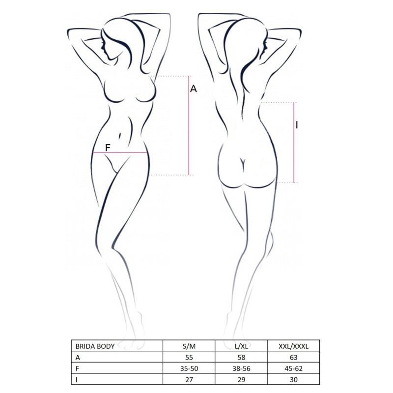 Роскошное Боди Passion BRIDA BODY S/M Красное