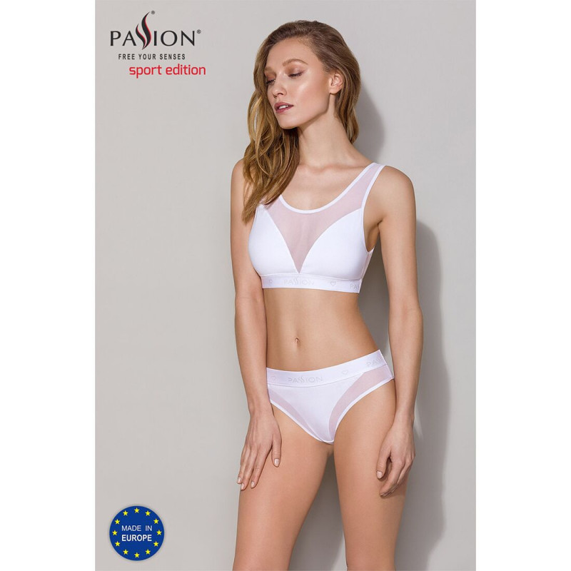 Топ с прозрачной вставкой Passion PS002 TOP S, white Топ с прозрачной вставкой Passion PS002 TOP S, white