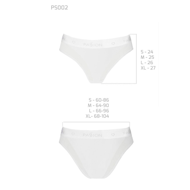 Трусики з прозорою вставкою Passion PS002 PANTIES XL, white Трусики з прозорою вставкою Passion PS002 PANTIES XL, white