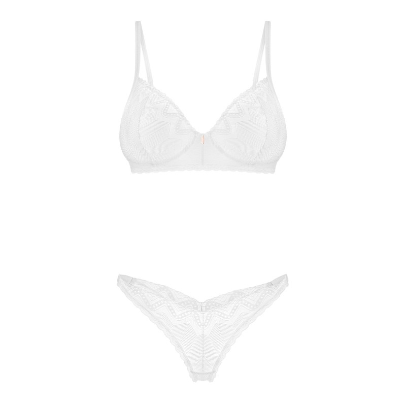 Комплект Obsessive Alissium 2-pcs set, M/L, мереживо, ліф з м’якою чашкою, трусики танга Комплект Obsessive Alissium 2-pcs set, M/L, мереживо, ліф з м’якою чашкою, трусики танга