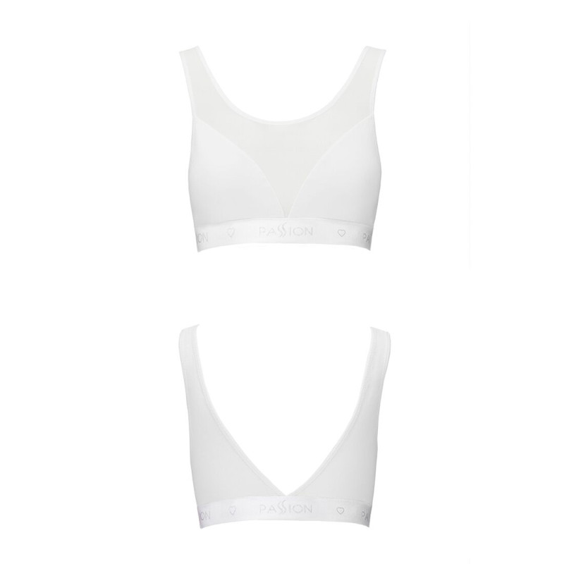 Топ с прозрачной вставкой Passion PS002 TOP S, white Топ с прозрачной вставкой Passion PS002 TOP S, white