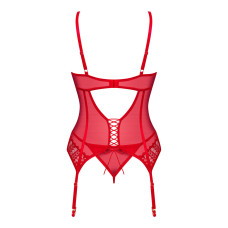 Комплект корсет и стринги Obsessive Ingridia corset & thong XS/S, красный