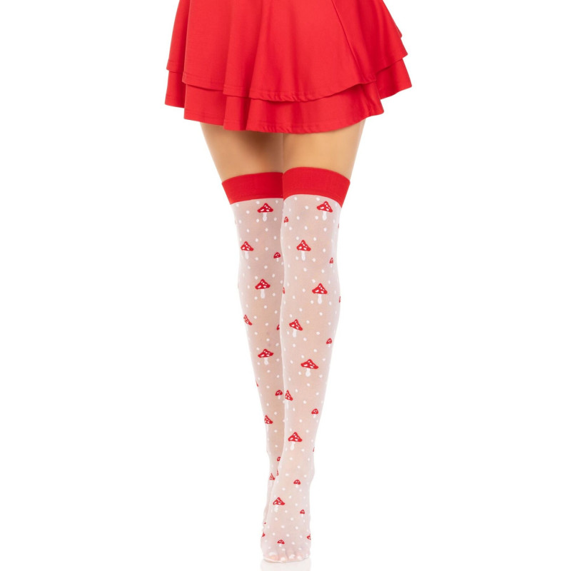 Панчохи Leg Avenue Polka Dot Mushroom Thigh Highs One Size Панчохи Leg Avenue Polka Dot Mushroom Thigh Highs One Size