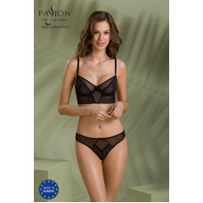 Комплект Passion DROSERA SET black S/M, сітка+мереживо, бюстьє та трусики танга