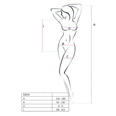 Бодистокинг с имитацией корсетной шнуровки Passion BS094 One Size, white, цветочный узор, с доступом