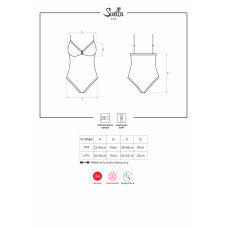 Боди Obsessive Suella Синий L/XL