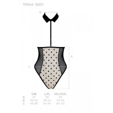 Еротичне боді Passion TRISHA BODY, XXL/XXXL, beige, з відкритими чашками