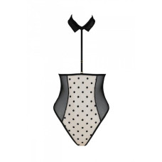 Еротичне боді Passion TRISHA BODY, XXL/XXXL, beige, з відкритими чашками