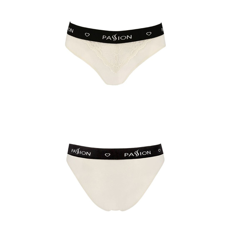 Трусики с широкой резинкой и кружевом Passion PS001 PANTIES L, ecru Трусики с широкой резинкой и кружевом Passion PS001 PANTIES L, ecru