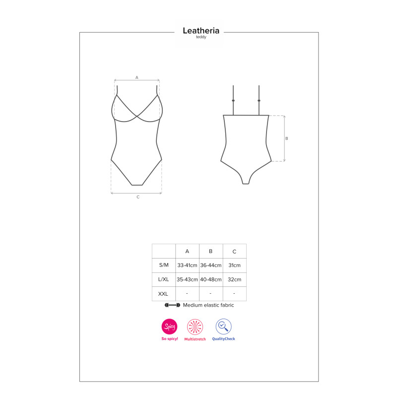 Боди Obsessive Leatheria Черный L/XL