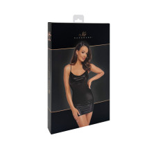 Платье Noir Handmade F307 Mirage, XXL, black, мини, под латекс, открытая спина, декор из стразов