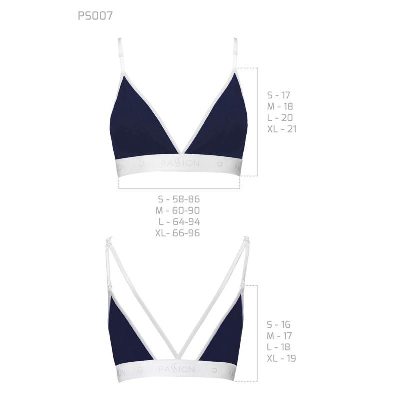 Спортивный топ с двойными бретелями Passion PS007 TOP XL, navy blue Спортивный топ с двойными бретелями Passion PS007 TOP XL, navy blue